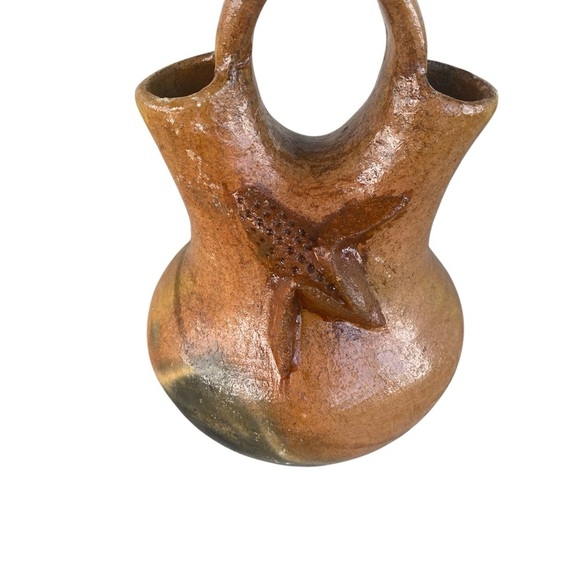 Vintage Navajo Traditional Handcrafted Wedding Vase Symbolizing Union 6 1/4” - Picture 2 of 11